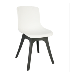 MAYA OUTDOOR CHAIR WHITE POLYPROPYLENE WITH BLACK PLASTIC LEGS 22451 MAYA ΚΑΡΕΚΛΑ ΚΗΠΟΥ ΣΕ ΛΕΥΚΟ ΧΡΩΜΑ ΠΟΛΥΠΡΟΠΥΛΕΝΙΟΥ ΚΑΙ ΜΑΥΡΑ ΠΛΑΣΤΙΚΑ ΠΟΔΙΑ 22451